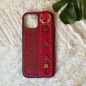 Red leather iPhone 12 case